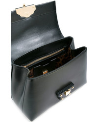 schwarze beschlagene Shopper Tasche aus Leder von Dolce & Gabbana