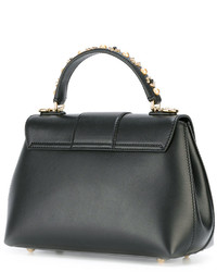 schwarze beschlagene Shopper Tasche aus Leder von Dolce & Gabbana