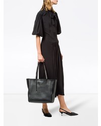 schwarze beschlagene Shopper Tasche aus Leder von Prada