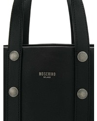 schwarze beschlagene Shopper Tasche aus Leder von Moschino