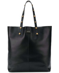 schwarze beschlagene Shopper Tasche aus Leder von Versace
