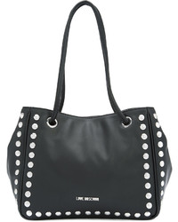 schwarze beschlagene Shopper Tasche von Love Moschino