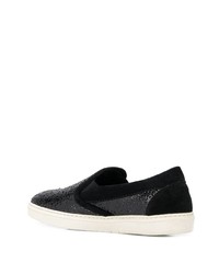 schwarze beschlagene Slip-On Sneakers von Jimmy Choo