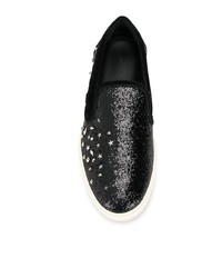 schwarze beschlagene Slip-On Sneakers von Jimmy Choo