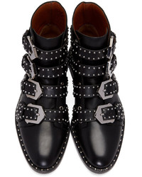 schwarze beschlagene Stiefeletten von Givenchy