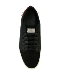 schwarze beschlagene Wildleder niedrige Sneakers von Mason Garments