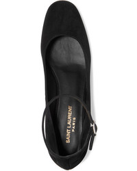 schwarze beschlagene Wildleder Pumps von Saint Laurent