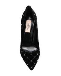 schwarze beschlagene Wildleder Pumps von Valentino