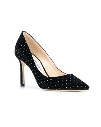 schwarze beschlagene Wildleder Pumps von Jimmy Choo