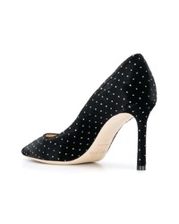 schwarze beschlagene Wildleder Pumps von Jimmy Choo