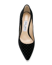 schwarze beschlagene Wildleder Pumps von Jimmy Choo