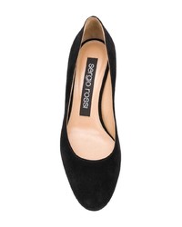 schwarze beschlagene Wildleder Pumps von Sergio Rossi