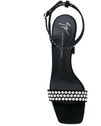 schwarze beschlagene Wildleder Sandaletten von Giuseppe Zanotti Design