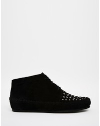 schwarze beschlagene Wildleder Stiefeletten von Asos