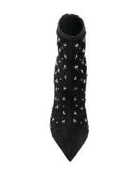 schwarze beschlagene Wildleder Stiefeletten von Balmain