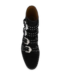 schwarze beschlagene Wildleder Stiefeletten von Givenchy