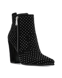 schwarze beschlagene Wildleder Stiefeletten von Balmain