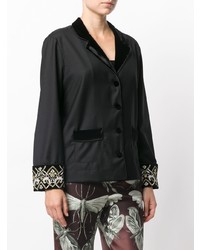 schwarze bestickte Bluse mit Knöpfen von F.R.S For Restless Sleepers