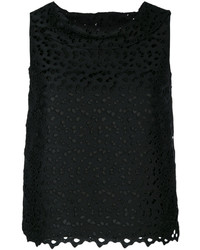 schwarze bestickte Bluse von Moschino