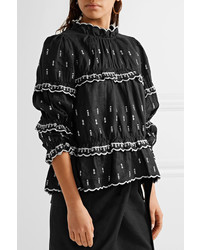 schwarze bestickte Bluse von Etoile Isabel Marant