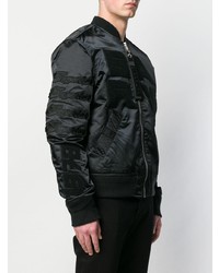 schwarze bestickte Bomberjacke von Diesel