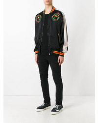 schwarze bestickte Bomberjacke von Stella McCartney