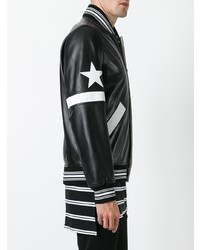 schwarze bestickte Bomberjacke von Givenchy