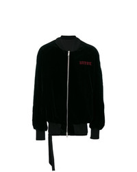 schwarze bestickte Bomberjacke von Unravel Project