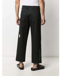 schwarze bestickte Chinohose von Adish