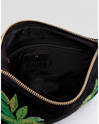 schwarze bestickte Clutch von Oasis