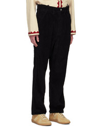 schwarze bestickte Cord Chinohose von Needles