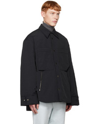 schwarze bestickte Daunenjacke von Wooyoungmi