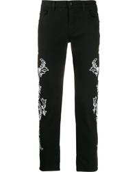 schwarze bestickte enge Jeans von Dolce & Gabbana