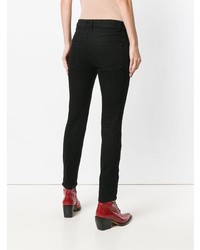 schwarze bestickte enge Jeans von Alexander McQueen