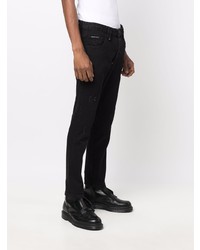 schwarze bestickte enge Jeans von Philipp Plein