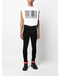 schwarze bestickte enge Jeans von Ksubi