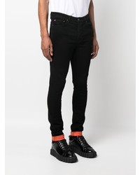 schwarze bestickte enge Jeans von Ksubi