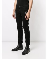 schwarze bestickte enge Jeans von Dolce & Gabbana