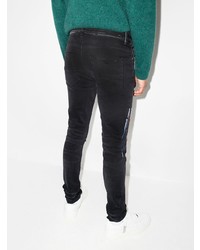 schwarze bestickte enge Jeans von Amiri