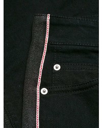 schwarze bestickte enge Jeans von Alexander McQueen