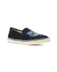 schwarze bestickte Espadrilles von Kenzo