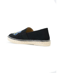 schwarze bestickte Espadrilles von Kenzo