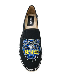 schwarze bestickte Espadrilles von Kenzo