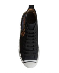 schwarze bestickte hohe Sneakers von Burberry