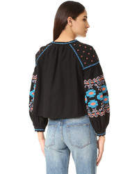 schwarze bestickte Jacke von Free People