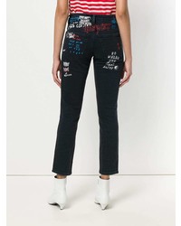 schwarze bestickte Jeans von Diesel