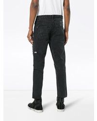 schwarze bestickte Jeans von Ksubi