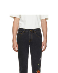 schwarze bestickte Jeans von Gucci