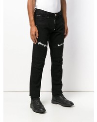 schwarze bestickte Jeans von Philipp Plein