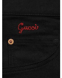 schwarze bestickte Jeans von Gucci